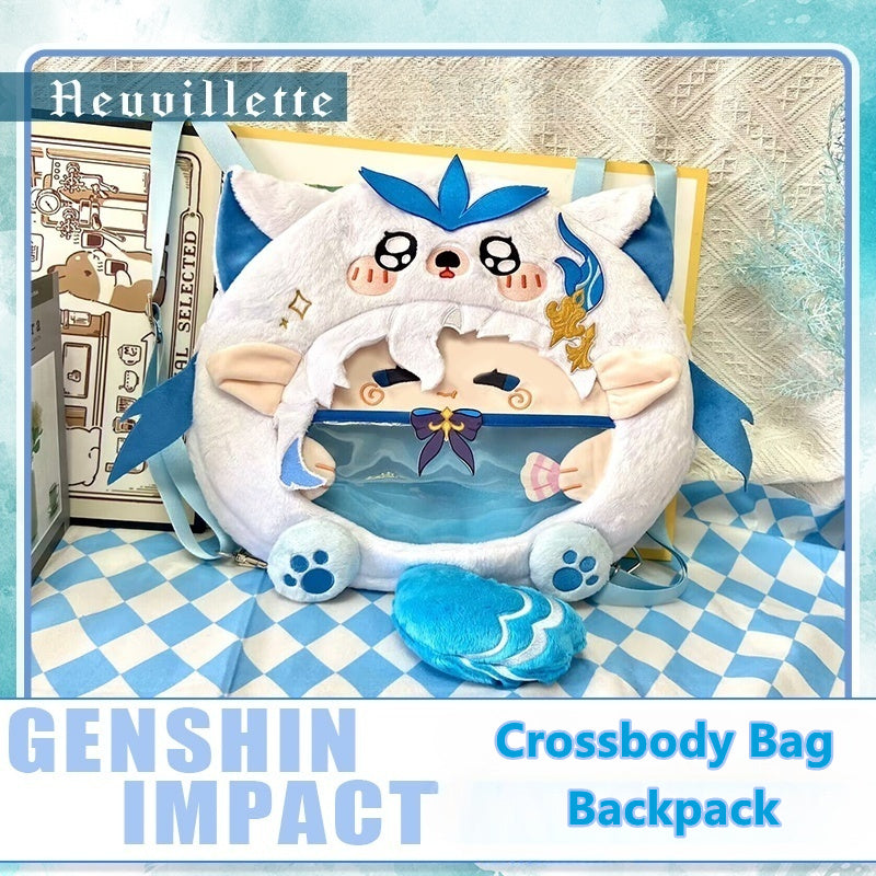 Game Genshin Impact Neuvillette Crossbody Bag Backpack