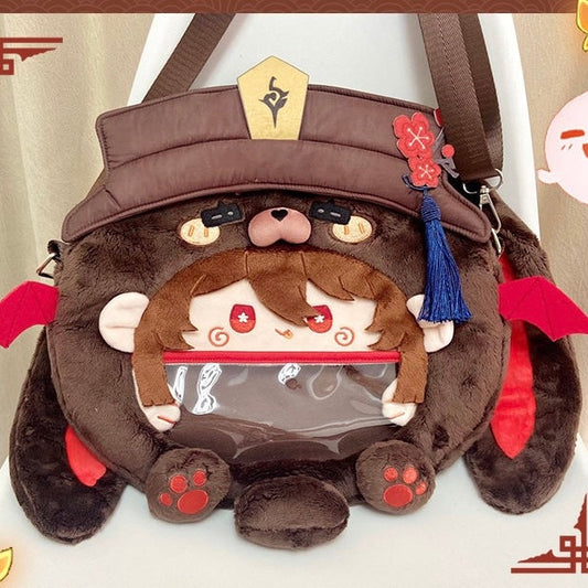 Genshin Impact Hu Tao Crossbody Bag & Backpack - Hutao Anime Bag Cotton PVC