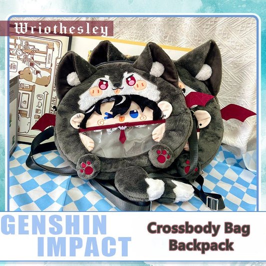 Genshin Impact Wriothesley Crossbody Bag Backpack Cotton Canvas Anime Merch