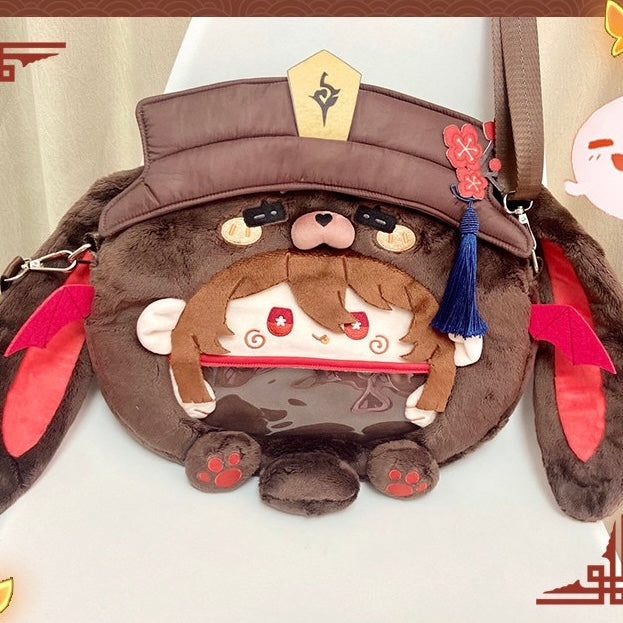 Genshin Impact Hu Tao Crossbody Bag & Backpack - Hutao Anime Bag Cotton PVC