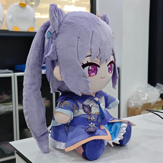 Genshin Impact Keqing Plush Doll 30CM Kawaii Stuffed Toy with Outfit