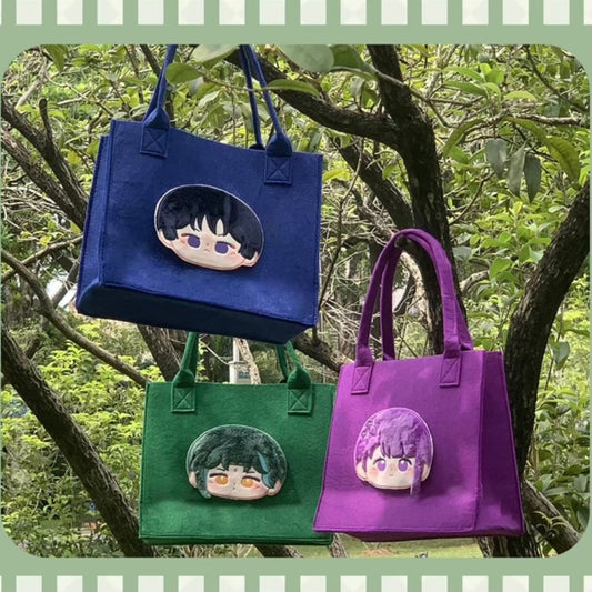 Genshin Impact Square Bag Xiao Wanderer Raiden Shogun Anime Crossbody Bag Cotton PVC