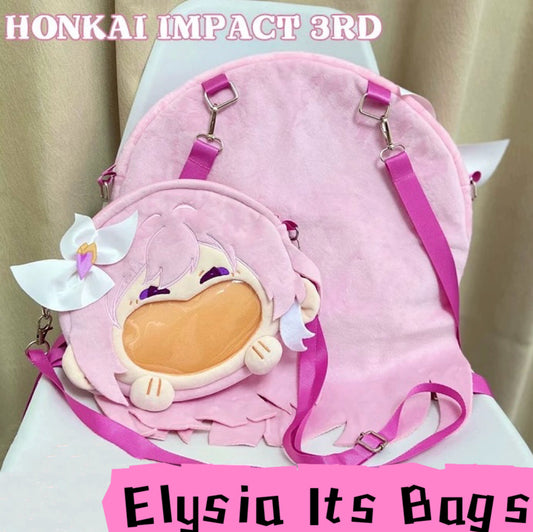 Anime Bag Elysia Honkai Impact 3 Crossbody Bag Backpack Cotton PVC Kawaii Purse