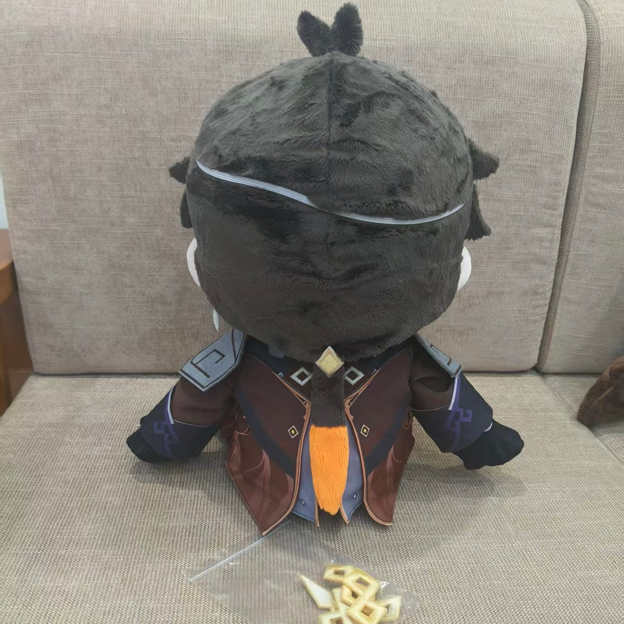 Plush Doll Genshin Impact Zhongli Staring Eyes Cotton Stuffed Anime Collectible Gift Set 40cm