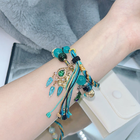 Honkai: Star Rail Aventurine Handmade Bracelet – Beaded Anime Jewelry | HSR Merch (3 Styles × 3 Sizes)