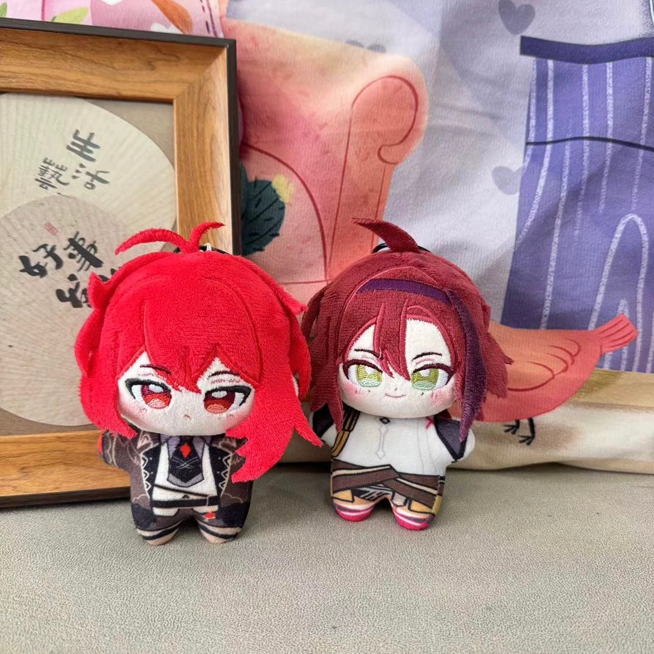 Genshin Impact Plush Doll 12CM HX Style Keqing Klee Diluc Heizou Stuffed Toy