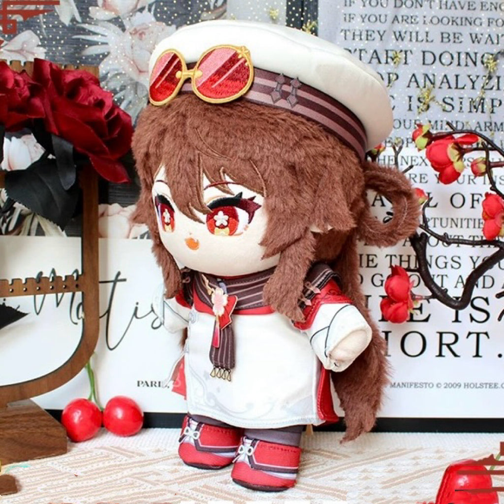 Genshin Impact Plush Doll Hu Tao Cherries Snow-Laden Skin 20CM Stuffed Toy with Outfit