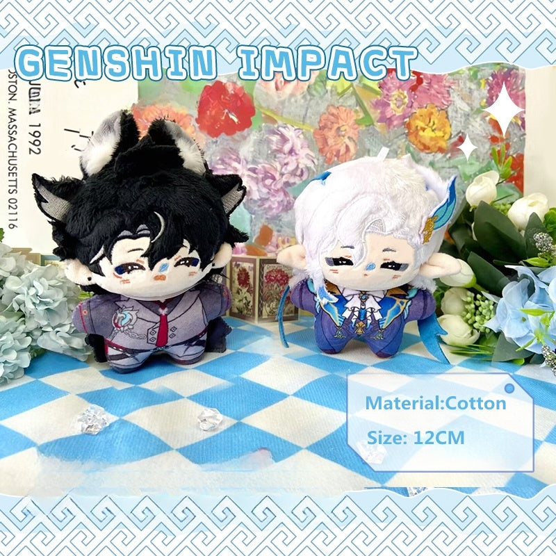 Genshin Impact Neuvillette & Wriothesley Plush Doll 12CM - Mini Cotton Stuffed Toy Anime Gift