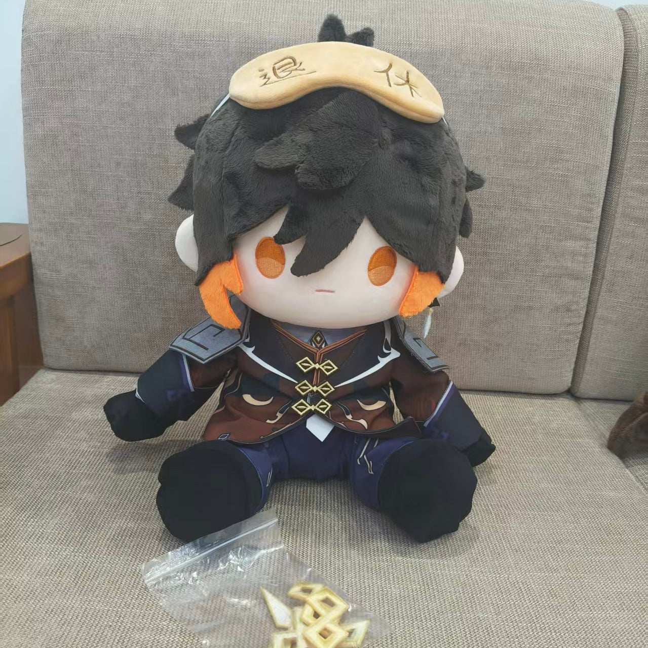 Plush Doll Genshin Impact Zhongli Staring Eyes Cotton Stuffed Anime Collectible Gift Set 40cm