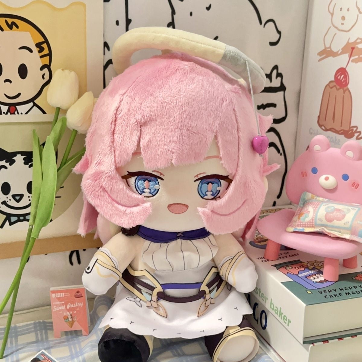 Plush Doll Elf Elysia Honkai Star Rail Cotton Stuffed Toy with Clothes 30CM