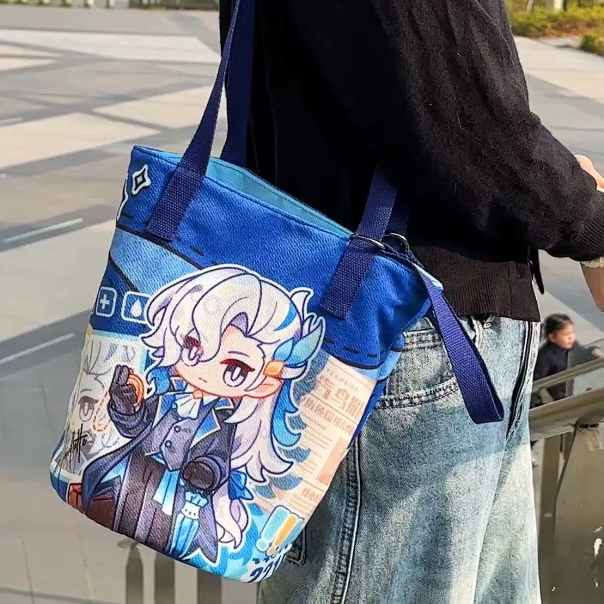 Genshin Impact Fanart Furina Neuvillette Crossbody Bag