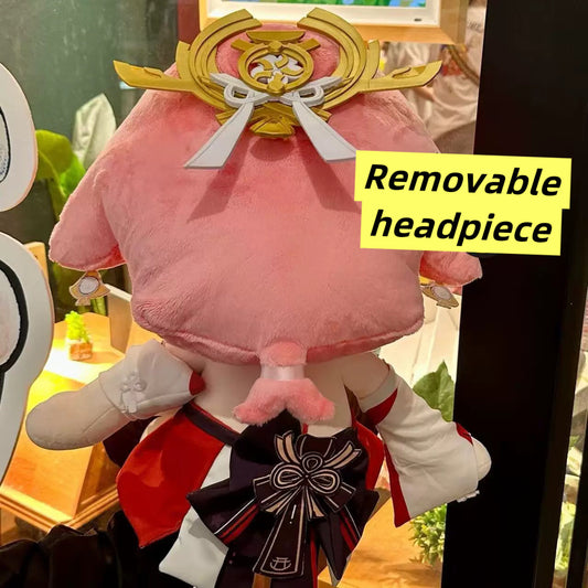 Plush Doll Genshin Impact Yae Miko Staring Wave Mouth Cotton Stuffed Anime Collectible Gift Set 40cm