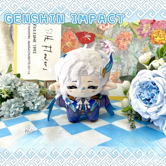 Genshin Impact Neuvillette & Wriothesley Plush Doll 12CM - Mini Cotton Stuffed Toy Anime Gift