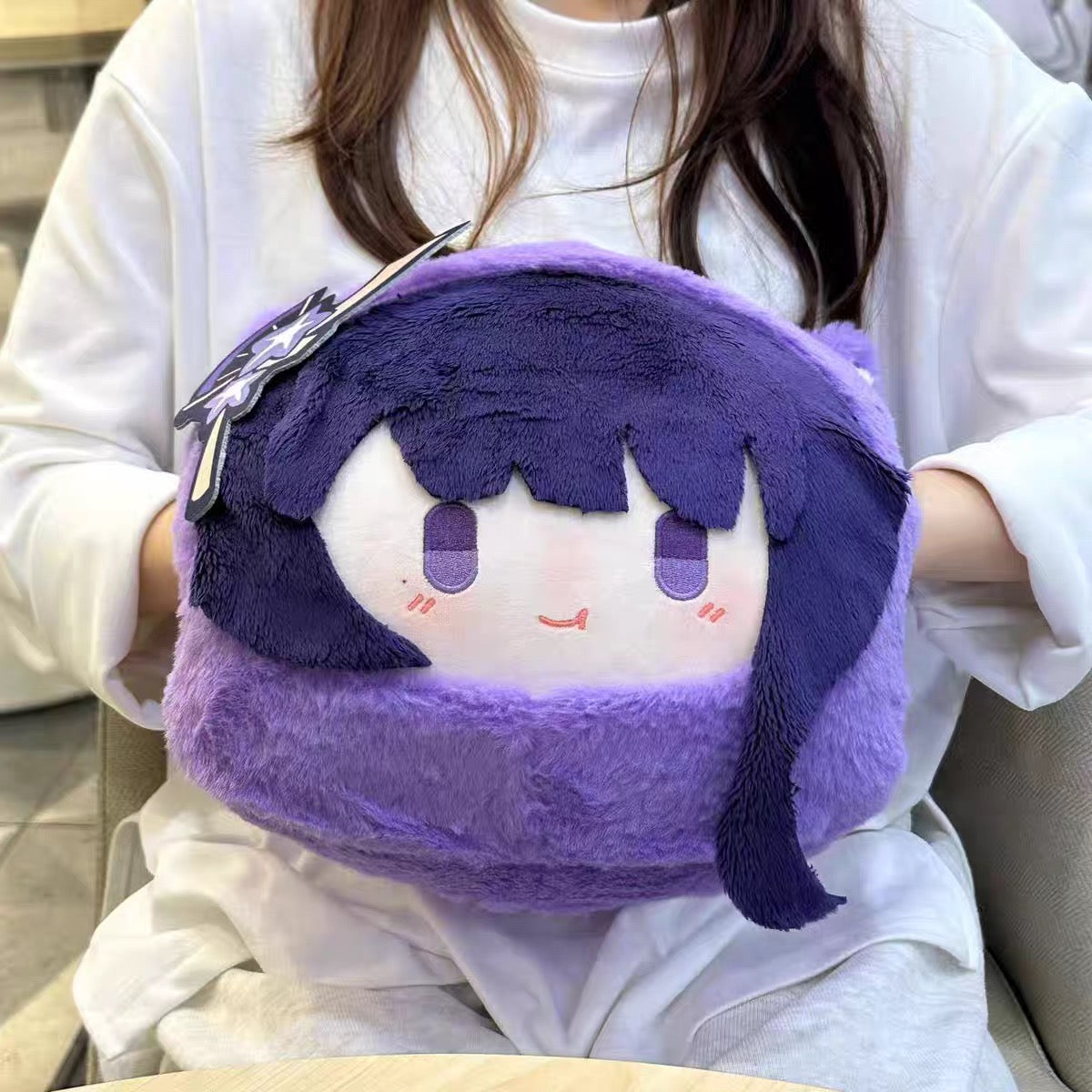 Smile Genshin Impact Plushies Baal Raiden Shogun 30CM Plush Hands Warmer Pillow