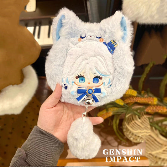 Genshin Impact Furina Focalors Cotton Coin Purse Card Bag Anime Fan Gift