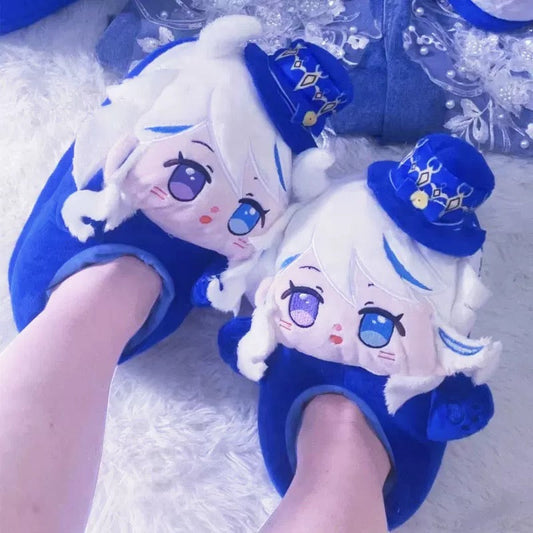 Genshin Impact Furina Hutao Xiao Kaedehara Kazuha Plush Slippers