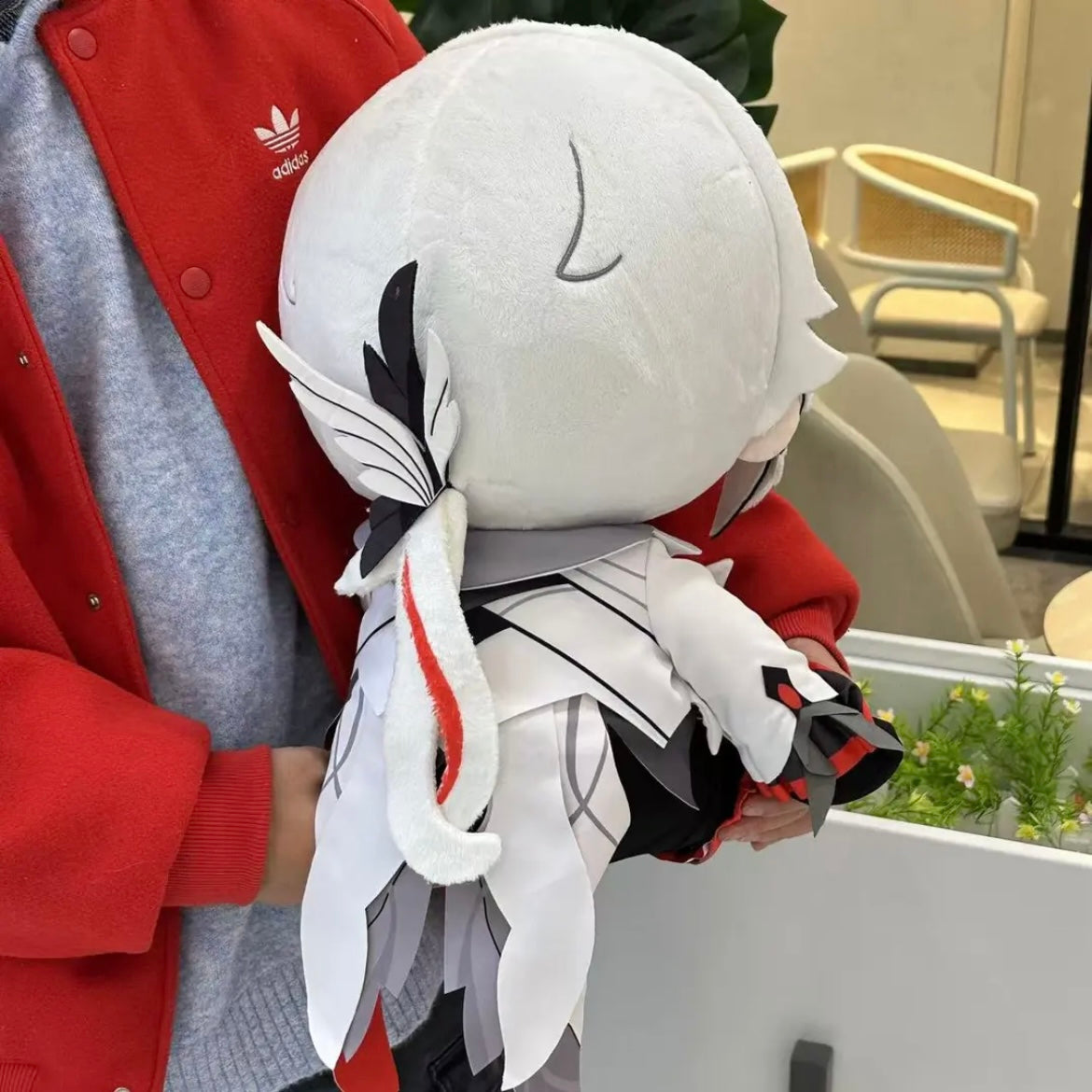 Plush Doll Genshin Impact Arlecchino The Knave Staring Eyes Cotton Stuffed Anime Collectible Gift Set 40cm