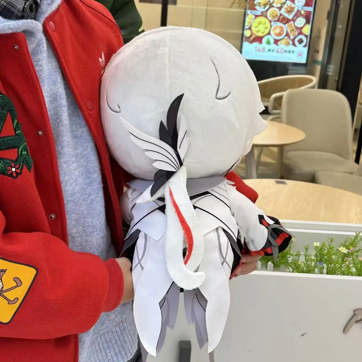 Plush Doll Genshin Impact Arlecchino The Knave Staring Eyes Cotton Stuffed Anime Collectible Gift Set 40cm