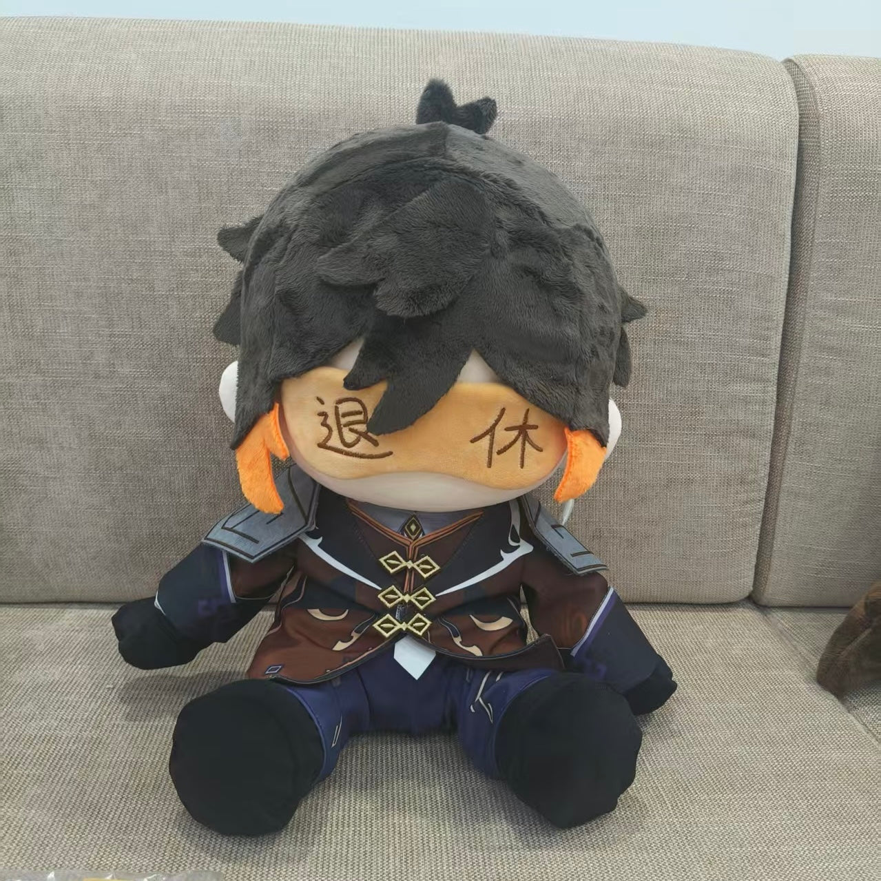 Plush Doll Genshin Impact Zhongli Staring Eyes Cotton Stuffed Anime Collectible Gift Set 40cm