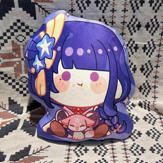 Genshin Impact Raiden Shogun Plush Pillow 38cm Anime Cushion
