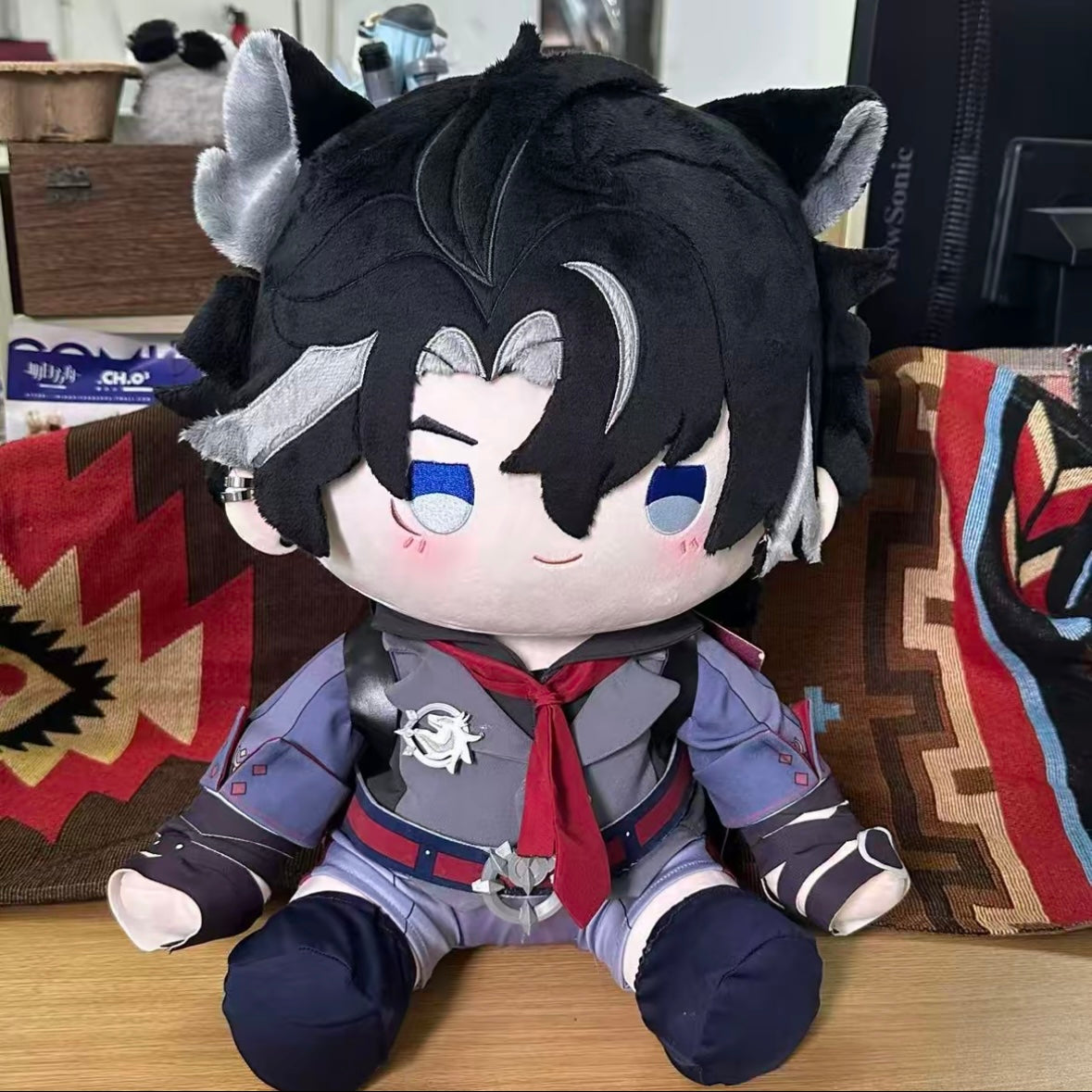 Plush Doll Genshin Impact Wriothesley Staring Eyes Cotton Stuffed Anime Collectible Gift Set 40cm