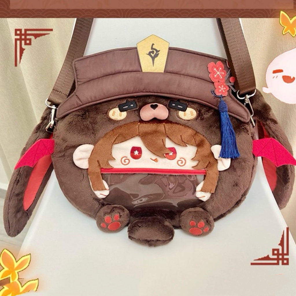 Genshin Impact Hu Tao Crossbody Bag & Backpack - Hutao Anime Bag Cotton PVC