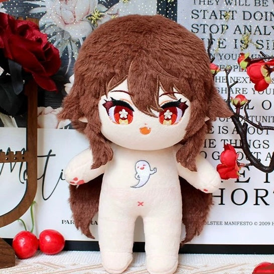 Genshin Impact Plush Doll Hu Tao Cherries Snow-Laden Skin 20CM Stuffed Toy with Outfit