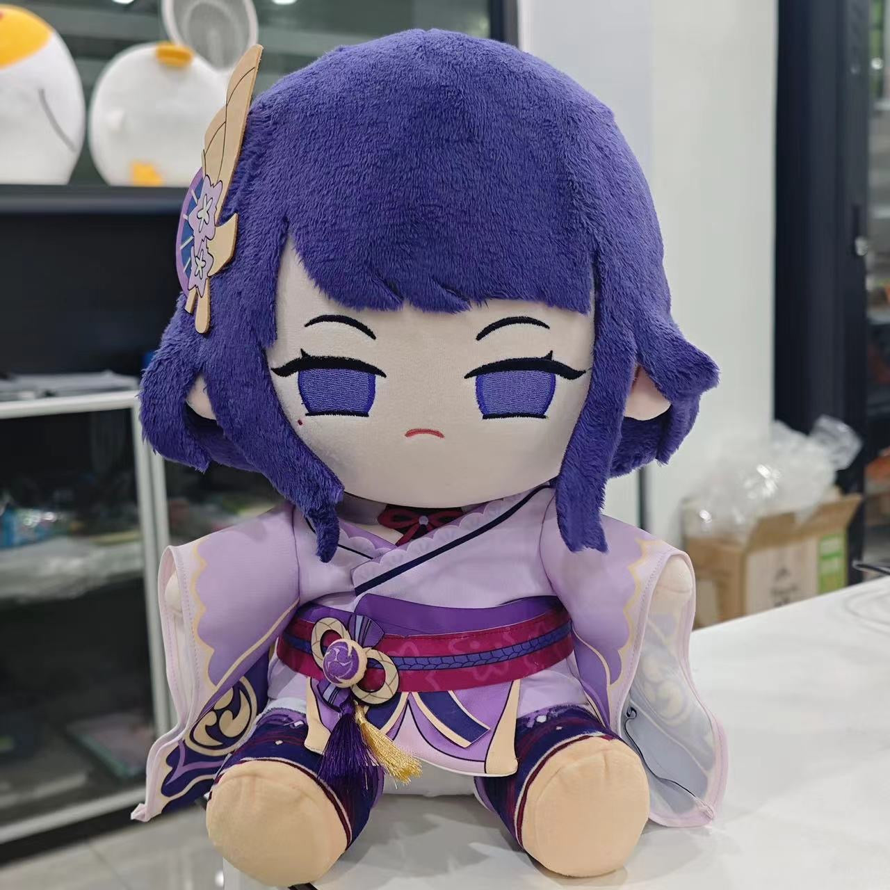 Plush Doll Genshin Impact Raiden Shogun Baal Cotton Stuffed Anime Collectible Gift Set 30cm