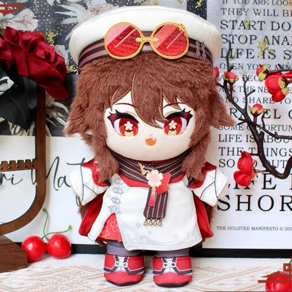Genshin Impact Plush Doll Hu Tao Cherries Snow-Laden Skin 20CM Stuffed Toy with Outfit