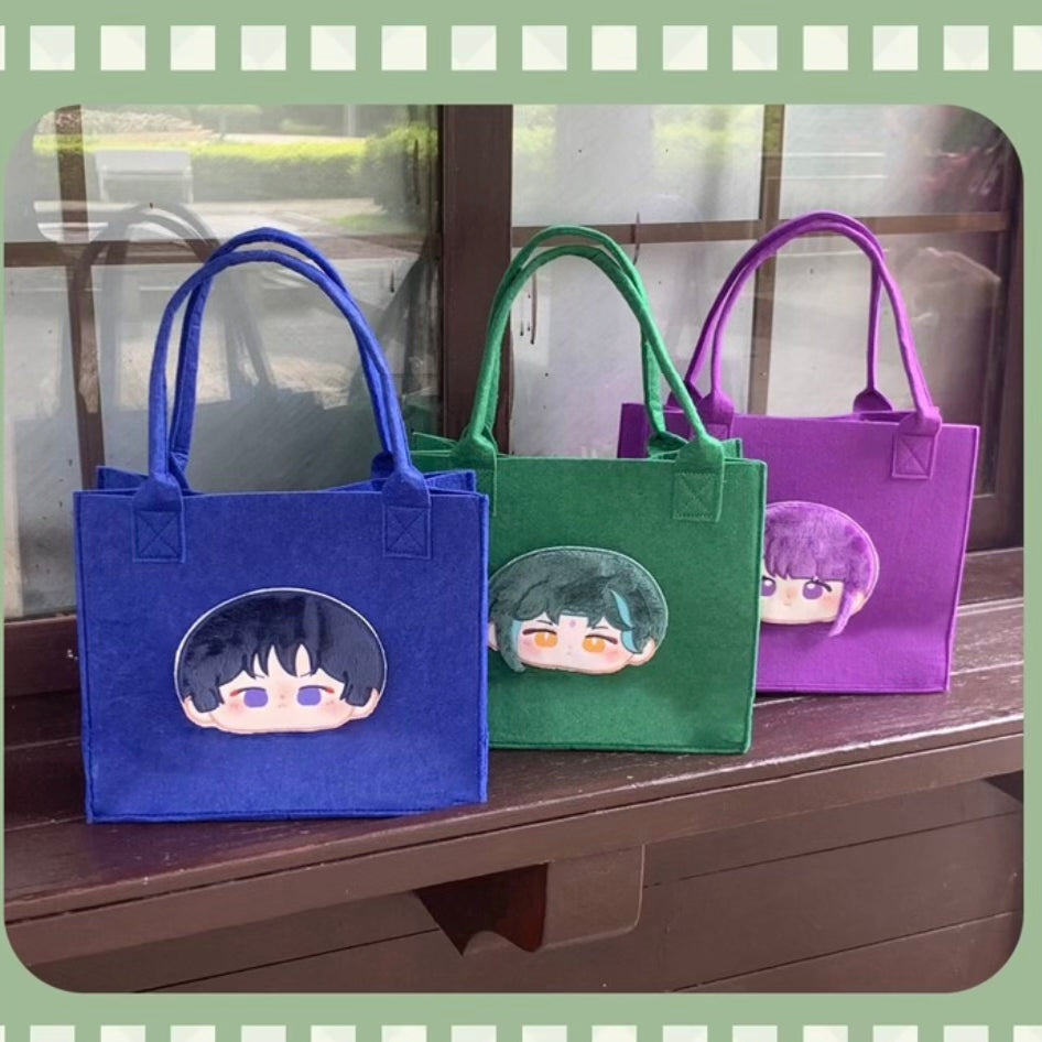Genshin Impact Square Bag Xiao Wanderer Raiden Shogun Anime Crossbody Bag Cotton PVC