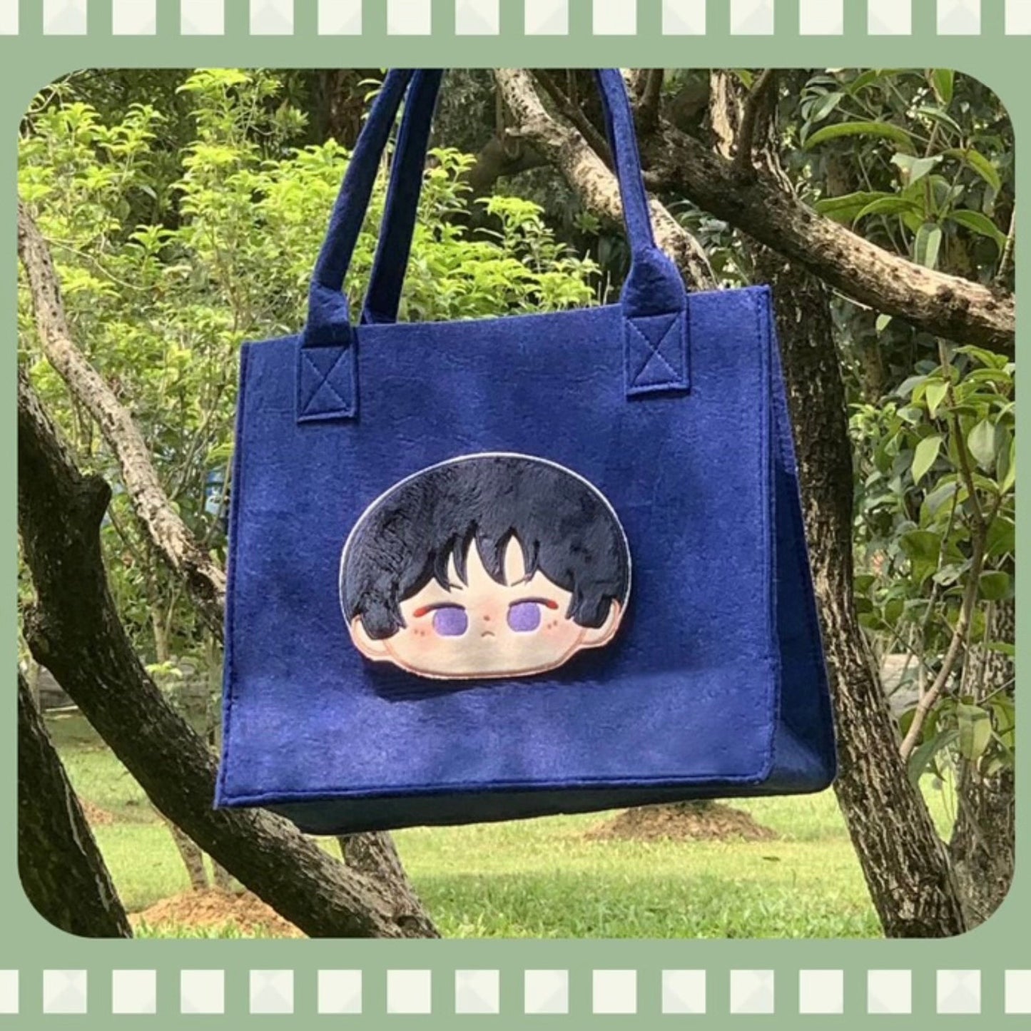 Genshin Impact Square Bag Xiao Wanderer Raiden Shogun Anime Crossbody Bag Cotton PVC