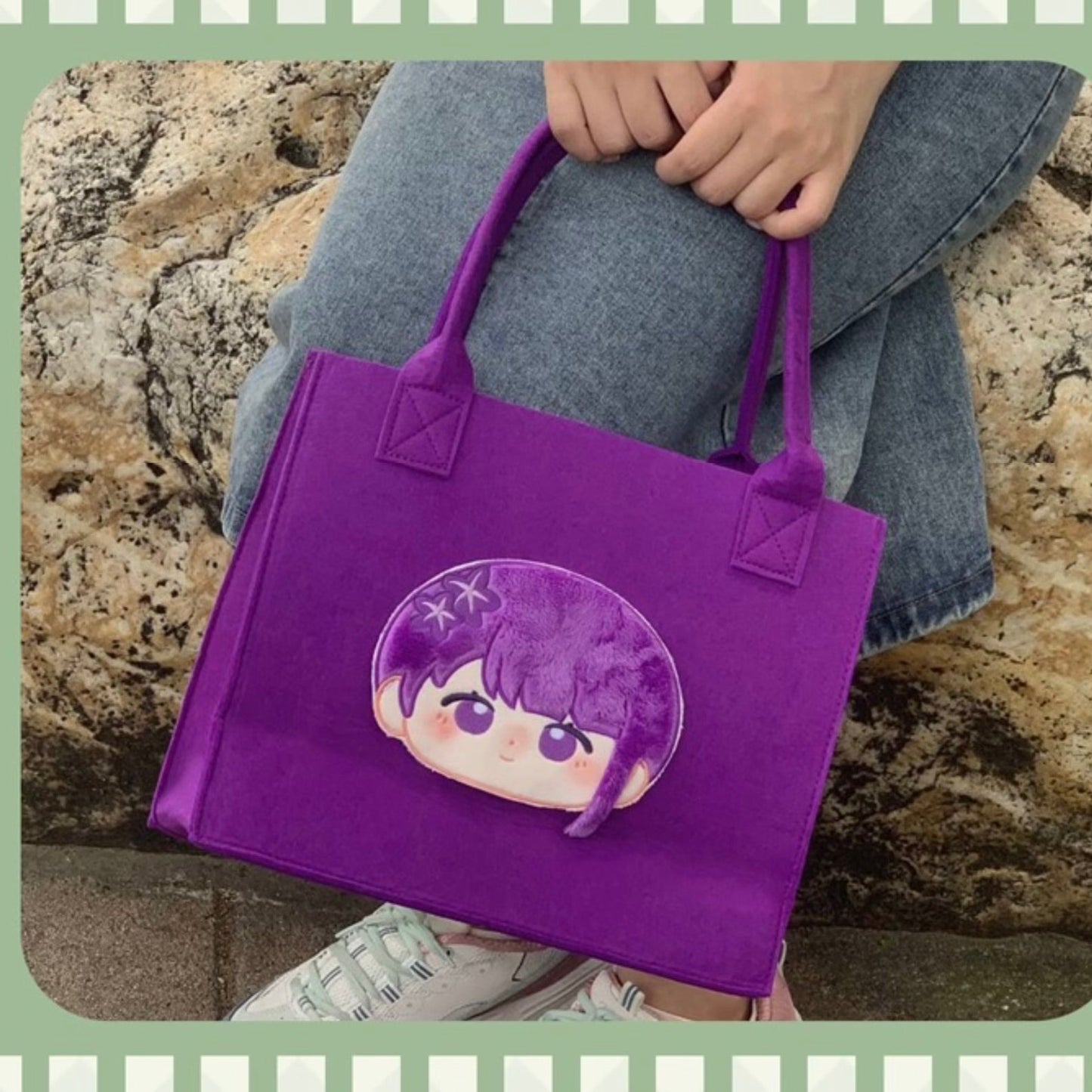 Genshin Impact Square Bag Xiao Wanderer Raiden Shogun Anime Crossbody Bag Cotton PVC