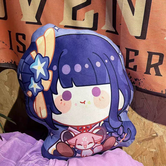 Genshin Impact Pillow Raiden Shogun Plush Doll 38CM