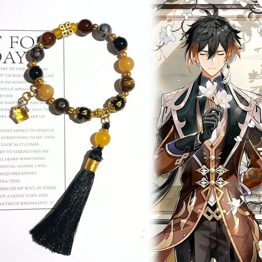 Anime Bracelet Genshin Impact Zhongli Adjustable Fan Gift Cosplay Jewelry