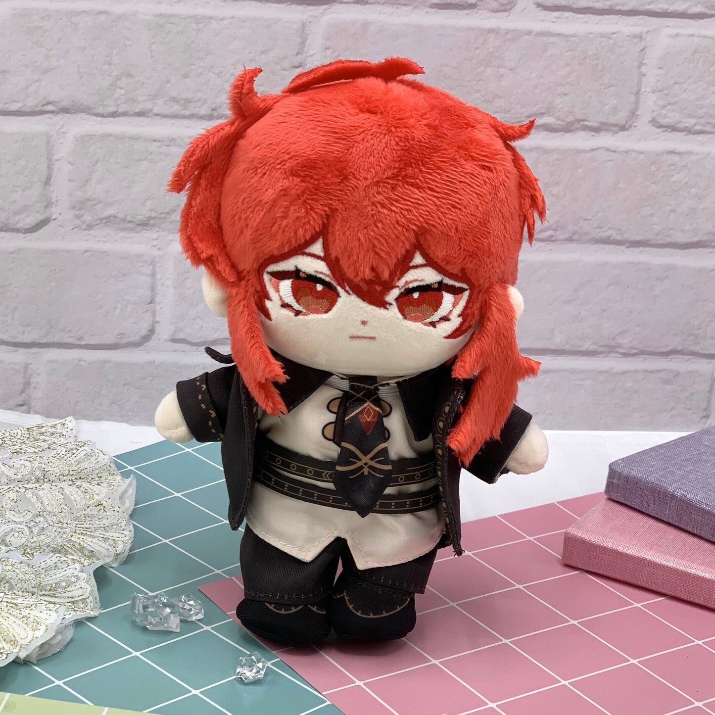 Genshin Impact Diluc Plush Doll 20cm Stuffed Anime Figure