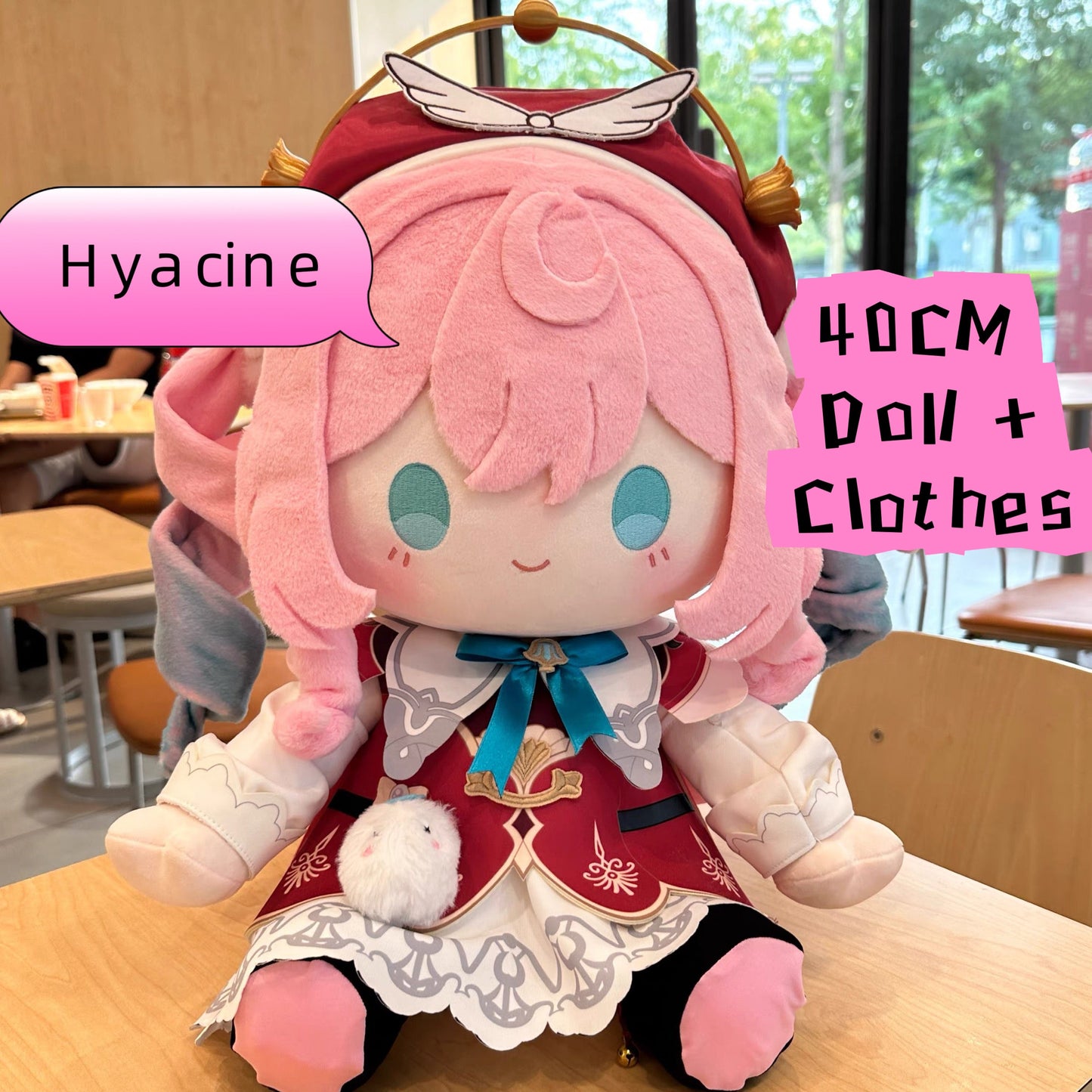 Honkai Star Rail Hyacine Staring Eyes Plush Doll 40CM with Clothes | HSR Merch