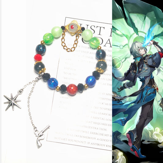 Honkai: Star Rail Game-Inspired Bracelet - Anaxa Handmade Round-Bead